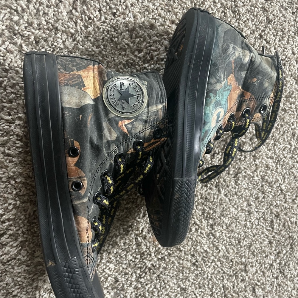 Converse High-Top Sneakers - Black and Brown Camo